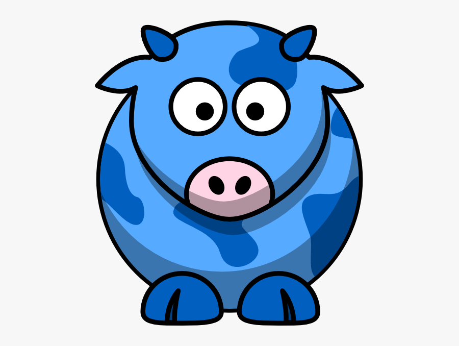 Blue Cartoon Cow Png, Transparent Clipart