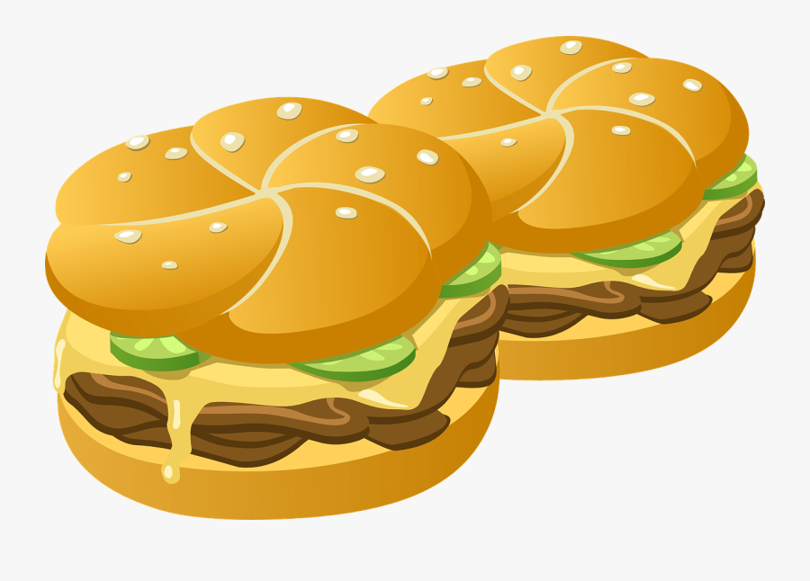 Hamburger Cartoon Burger Clipart Image - 2 Burger Clipart, Transparent Clipart