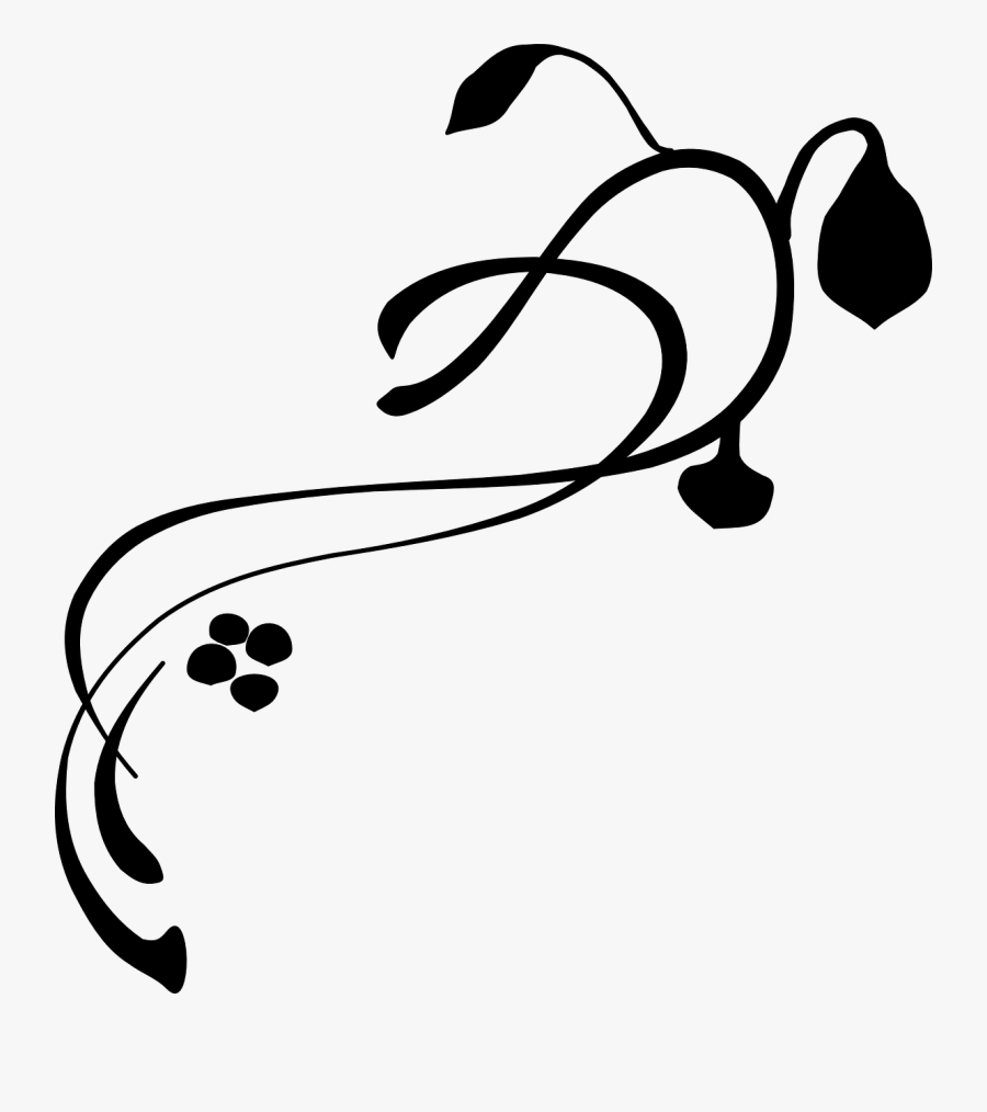 Decorative Lines Clip Art - Vine Black And White Clipart, Transparent Clipart