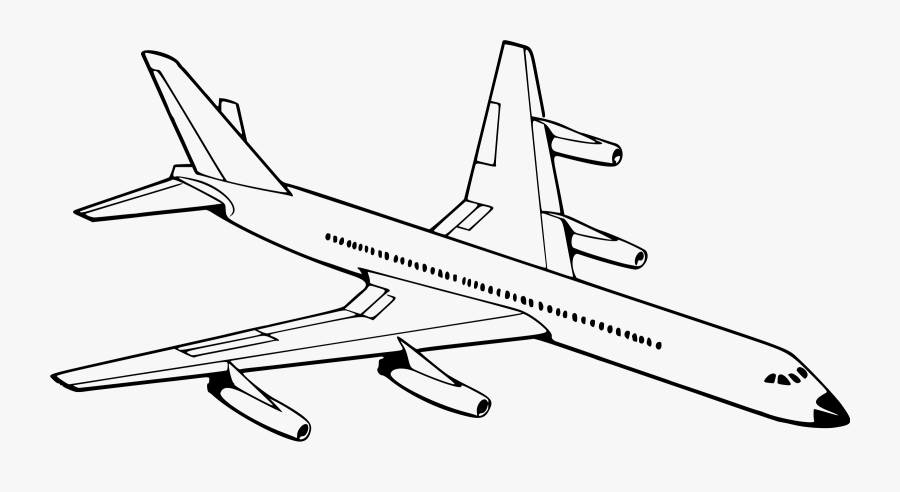 Airplane Line Art - Sketch Of An Aeroplane, Transparent Clipart