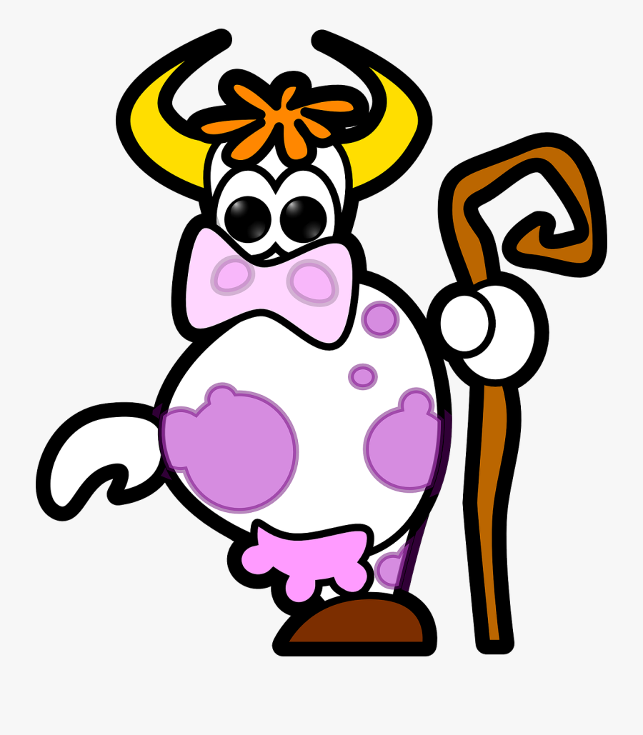 Moving Cartoon Cows, Transparent Clipart