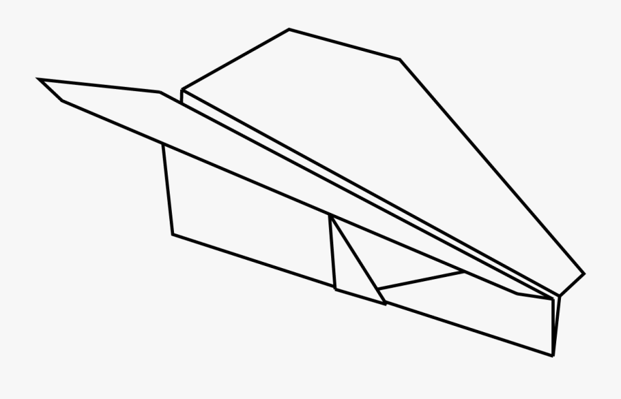 Paper Airplane Clip Art Hostted - Line Art, Transparent Clipart