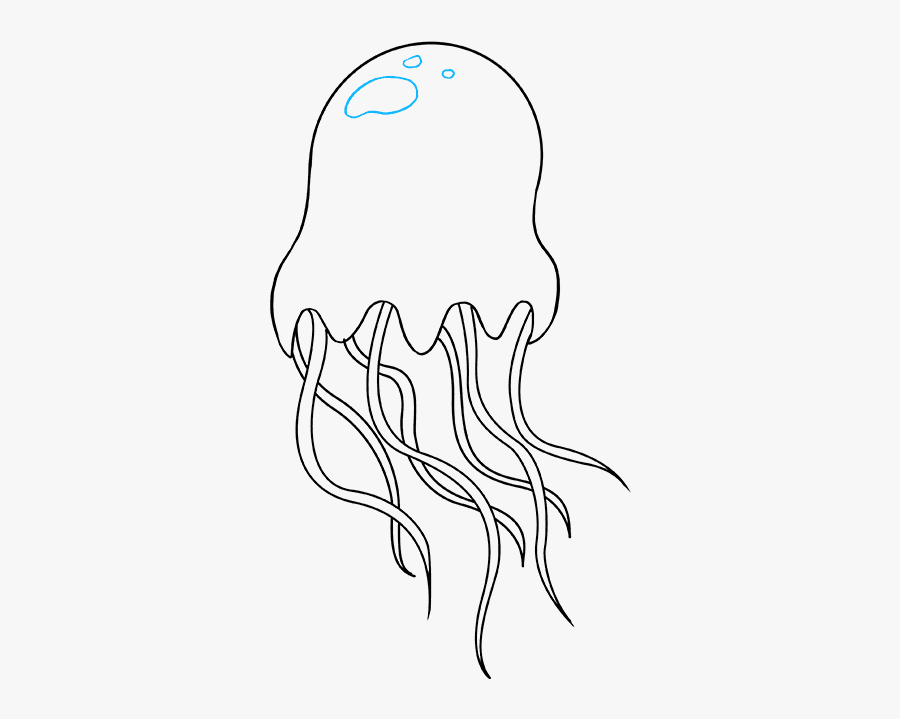 Clip Art How To A Really - Jellyfish Drawing Easy, Transparent Clipart