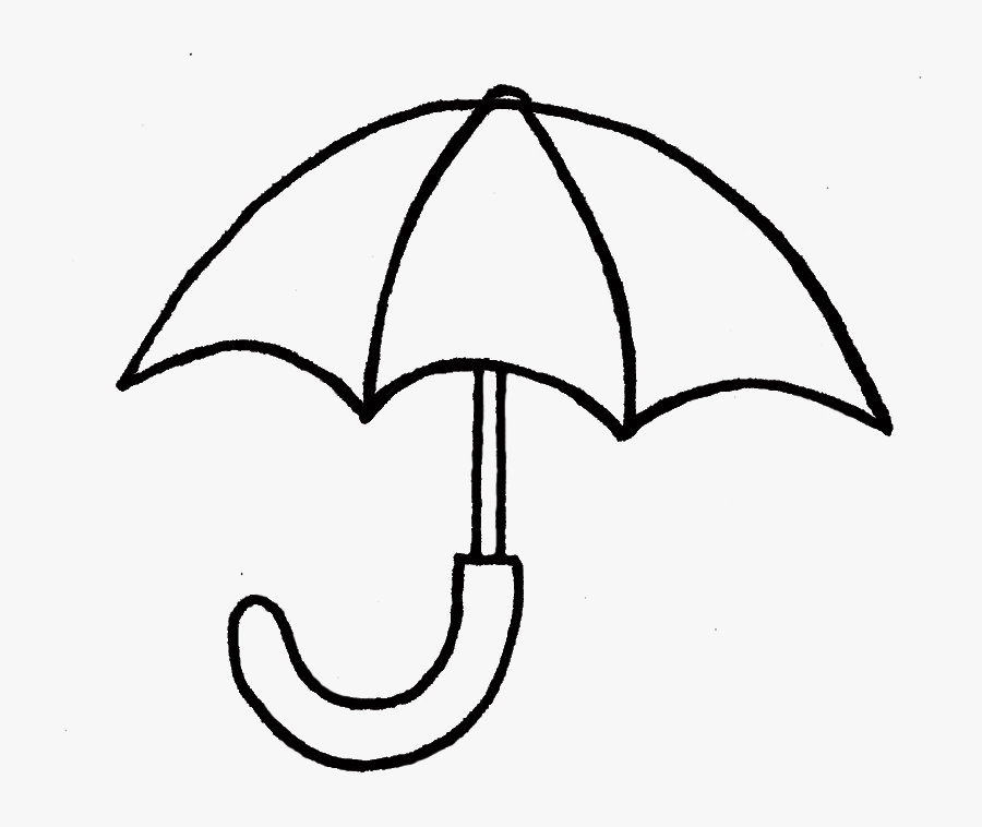 Umbrella Clipart Line Drawing - Simple Drawing Of Umbrella, Transparent Clipart