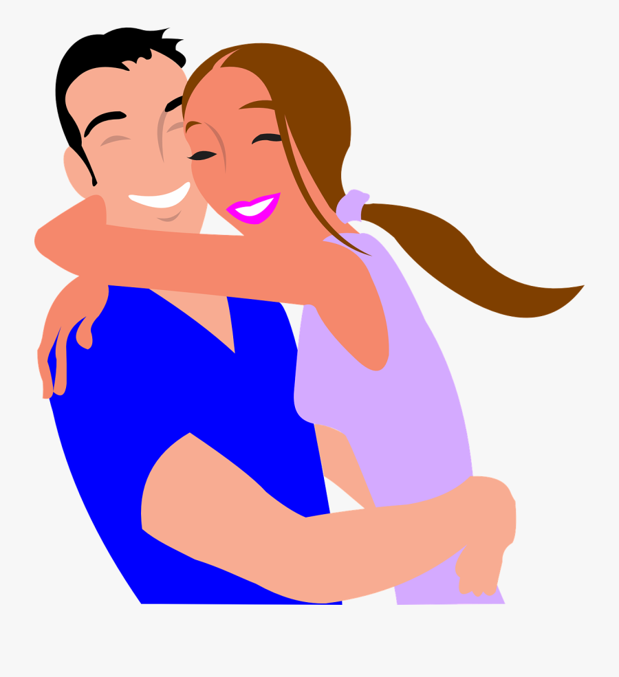 Couple Hugging Laugh - Love Romantic Good Night Gif, Transparent Clipart