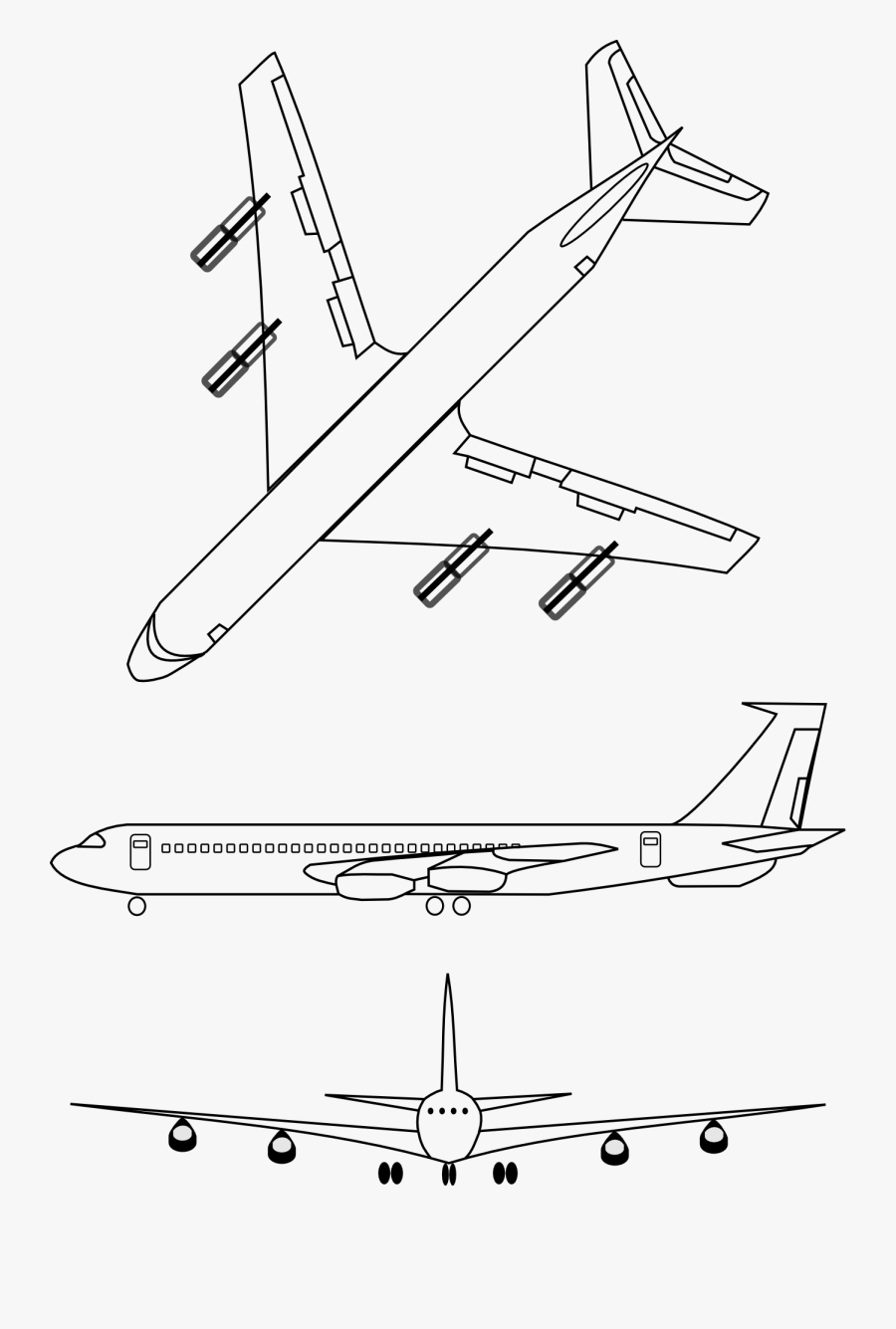 Airplane Drawing Aircraft Clip Art - Airplane Outline Png, Transparent Clipart
