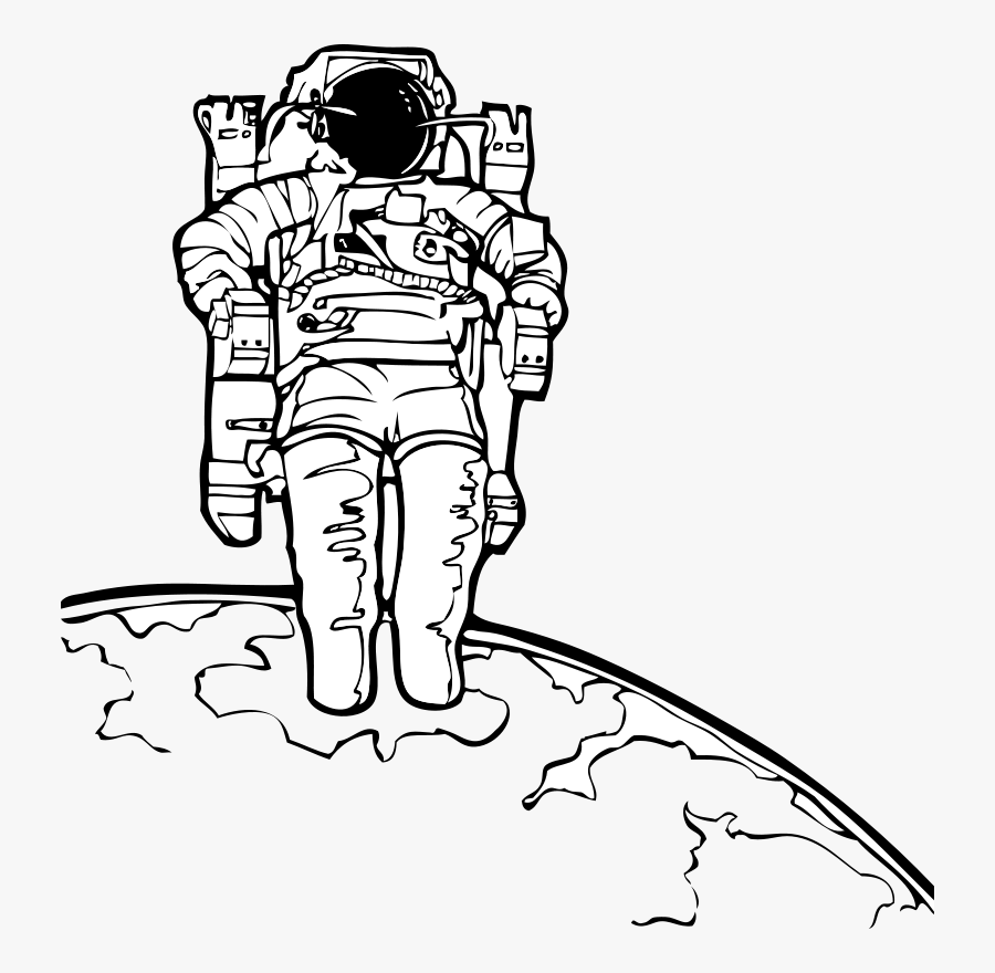 Astronaut Clipart Black And White, Transparent Clipart