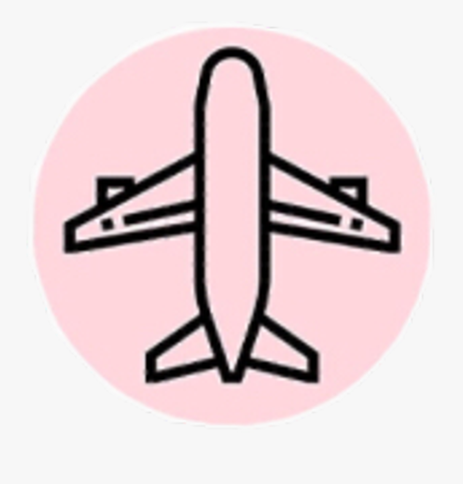 Travel Flight Fly Holidays Pink Black Birthday Art - Airplane Line Icon, Transparent Clipart