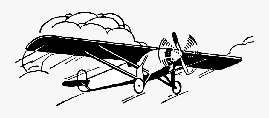 Airplane Vintage Clip Art Free Transparent Png - Vintage Airplane Clipart Black And White, Transparent Clipart
