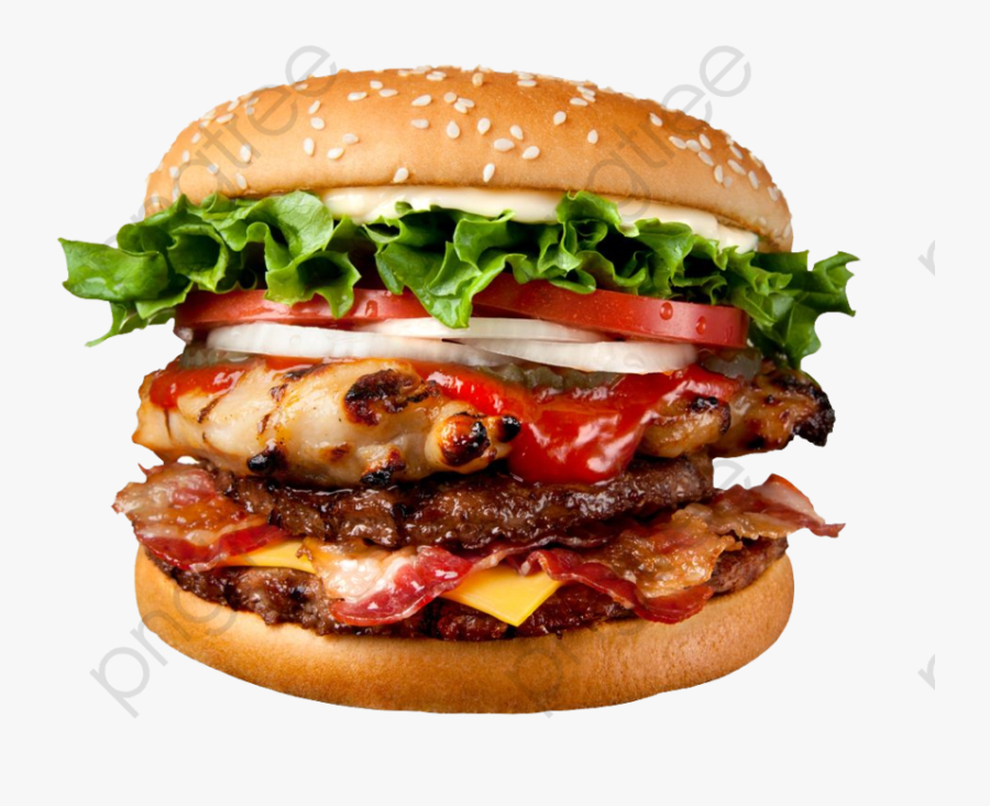 Double Burger Image - Hamburger Png, Transparent Clipart