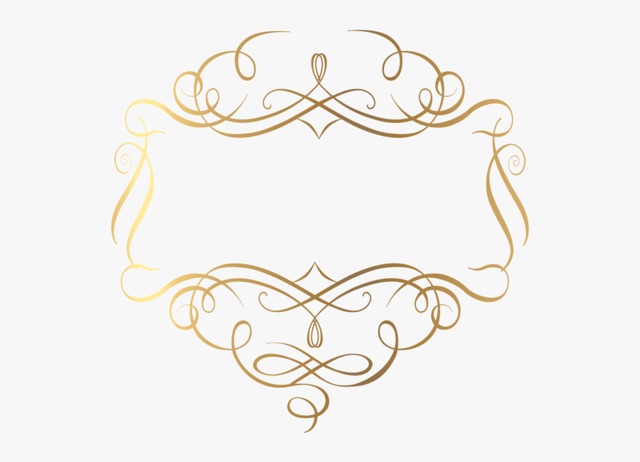 Transparent Fancy Line Design Png - Gold Decorations Png, Transparent Clipart