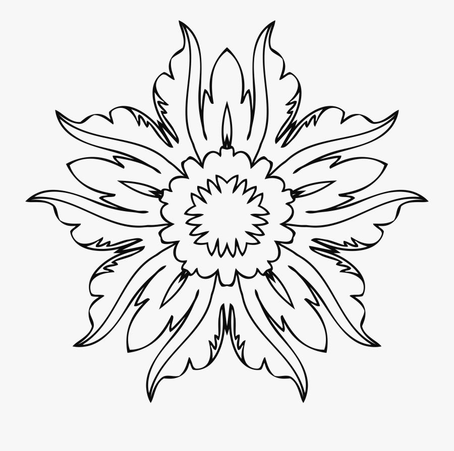 Flower Line Art Png, Transparent Clipart