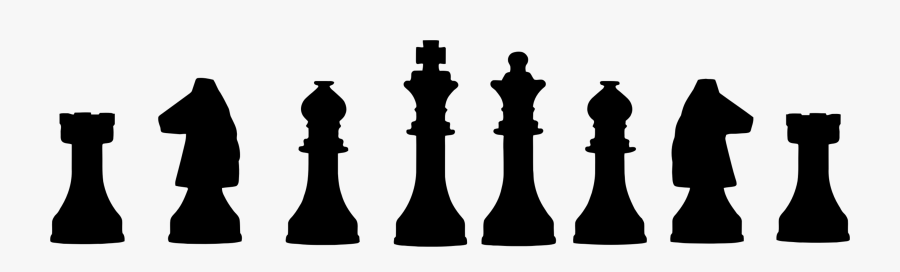 Chess Pieces Lineup Big - Chess Pieces Lined Up, Transparent Clipart