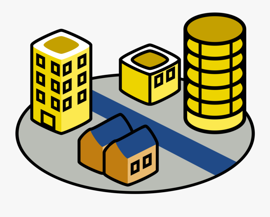 City, Apartment, Cityscape, Residential, Flats, Estate - Ball Falling From Building, Transparent Clipart