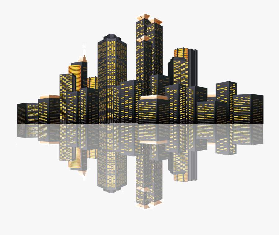 Clip Art Landscape City - Night City Vector Png, Transparent Clipart