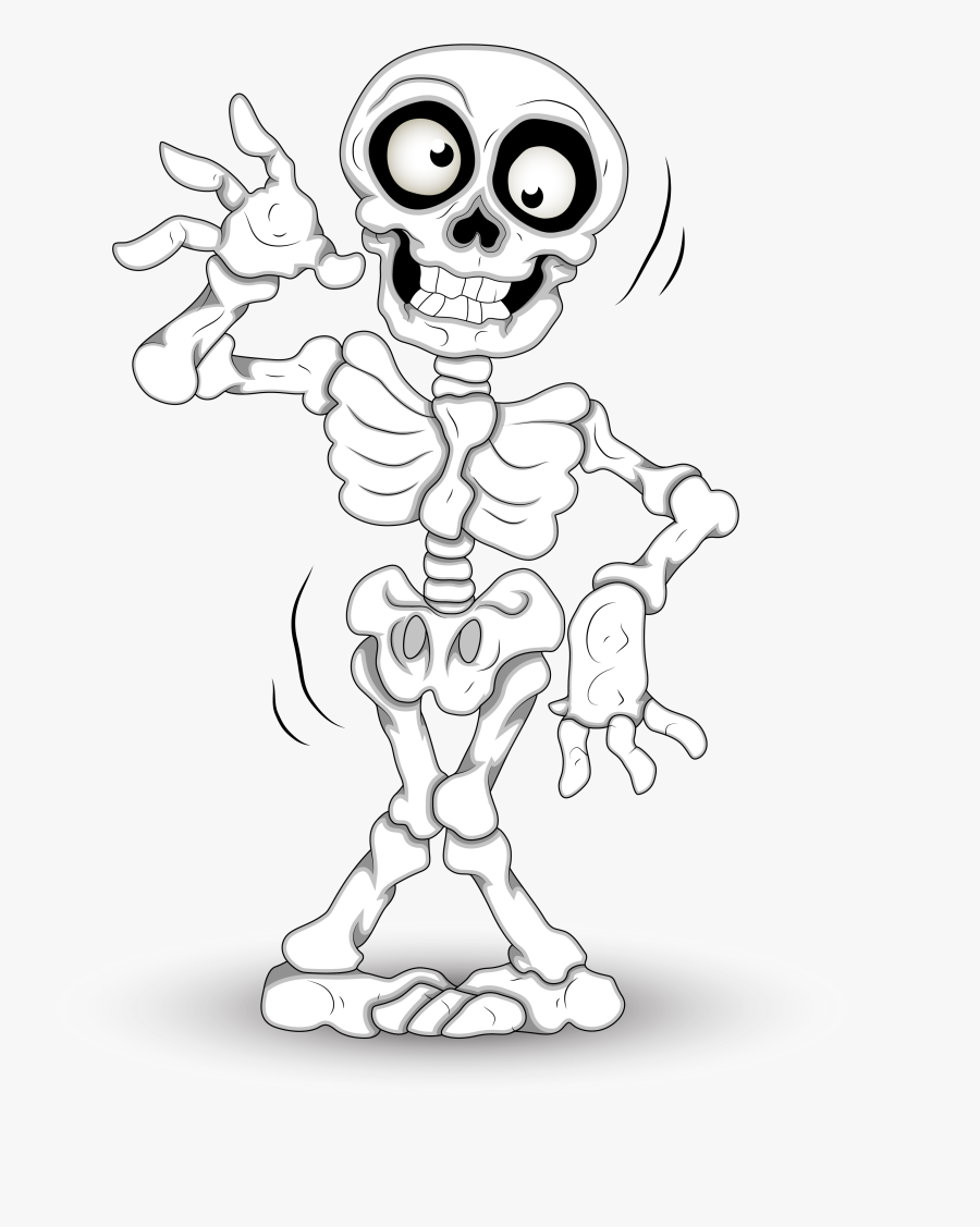 Skeleton Clipart - Skeleton Halloween Clipart Black And White, Transparent Clipart