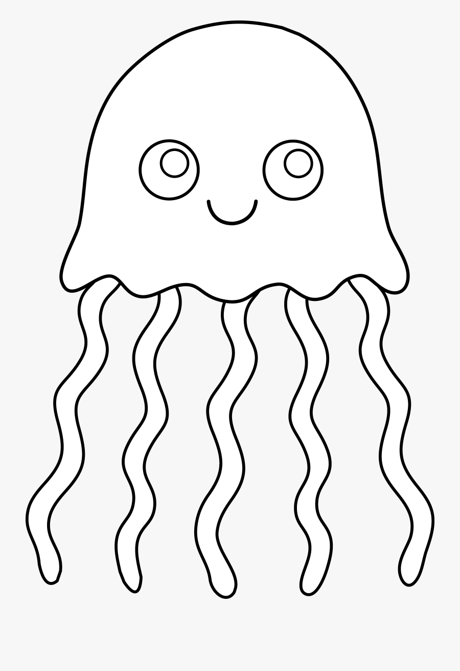 Jellyfish Clipart Black And White, Transparent Clipart