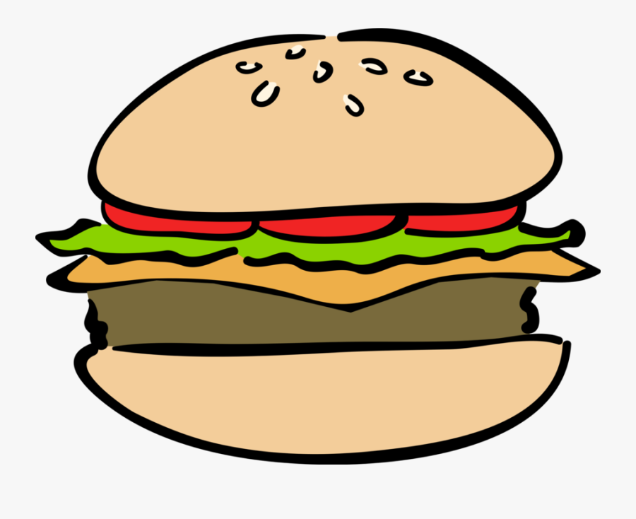 Burger Meal Vector Image Illustration Of Fast - Hamburger Clipart, Transparent Clipart