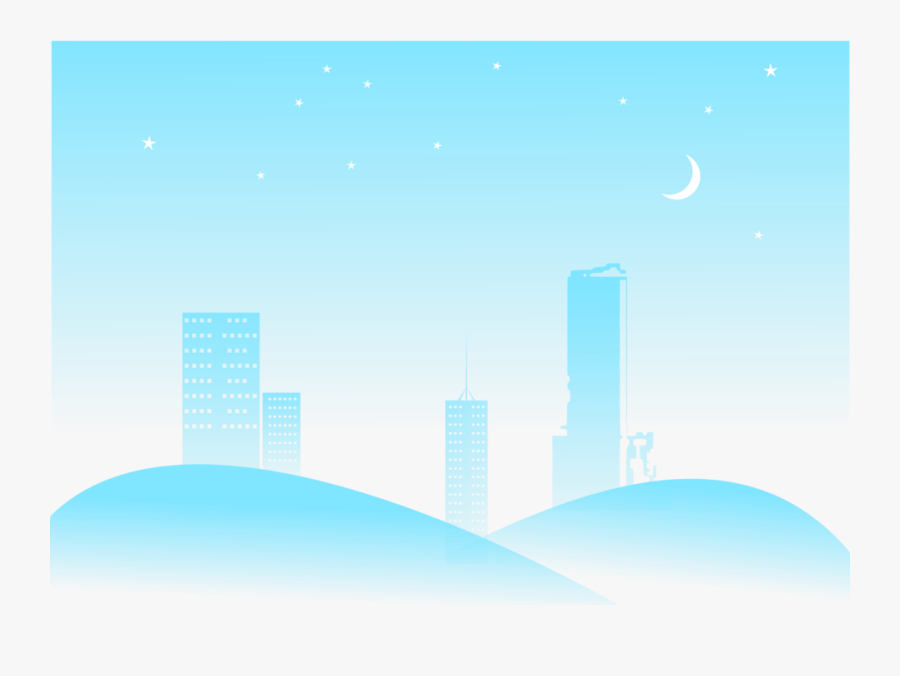 Night City Scape Blue Medium 600pixel Clipart, Vector - Starry Sky Transparent Vector, Transparent Clipart