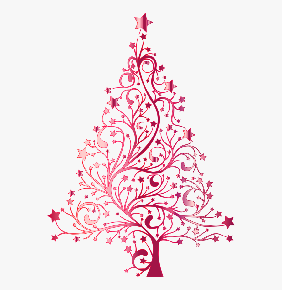 Png Black And White Library Watercolor Christmas Clipart - Christmas Tree Pink Png, Transparent Clipart