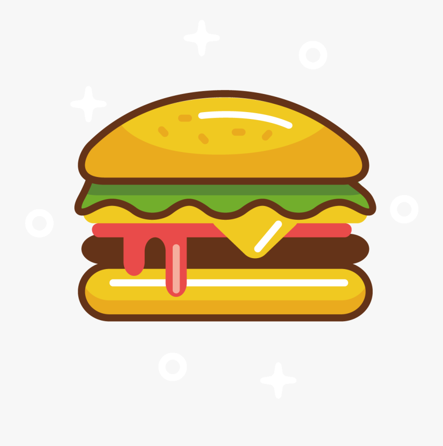 Burger Illustration Png - Simple Burger Clipart Png, Transparent Clipart