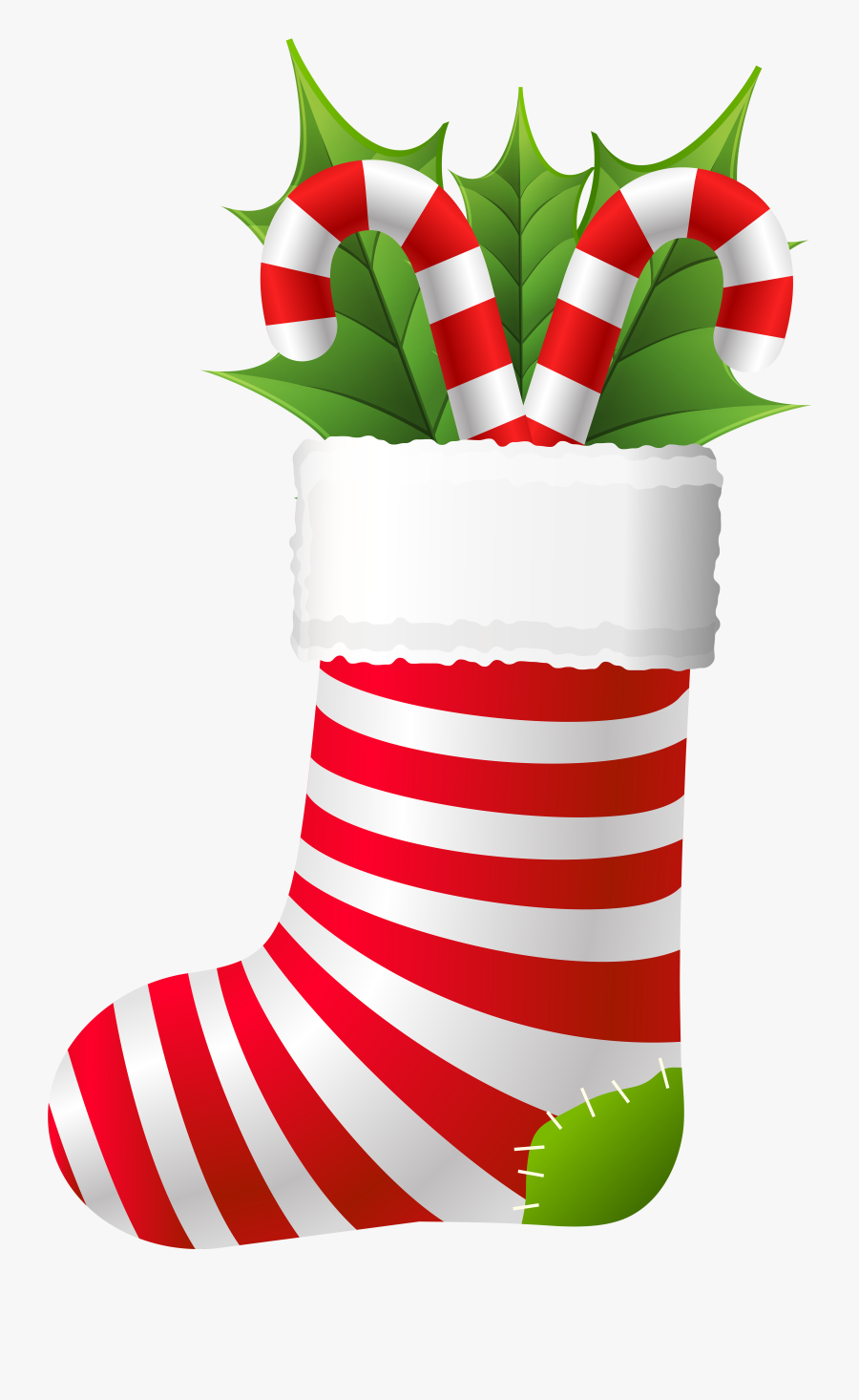 Picture Free Download Stocking With Candy Canes - Clip Art Christmas Sock, Transparent Clipart