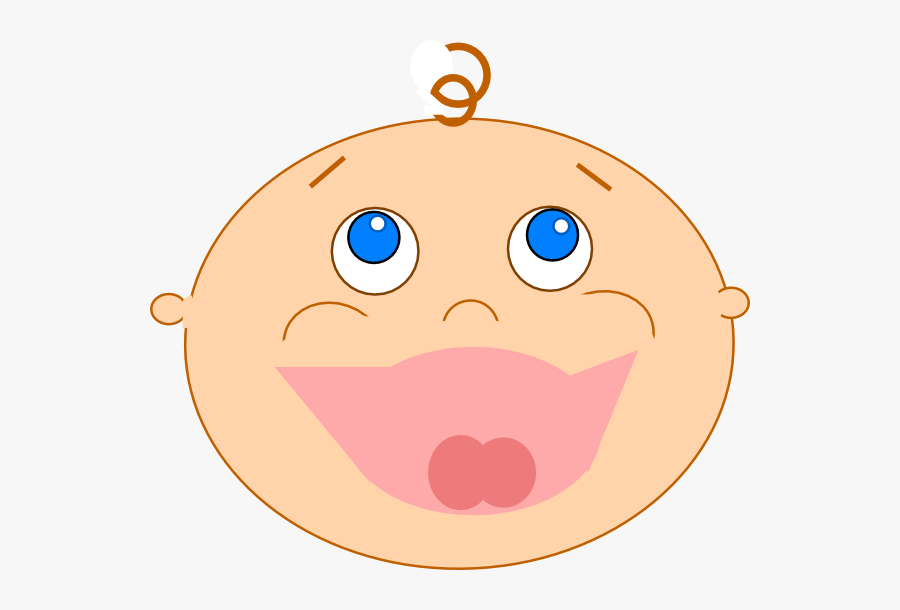 Cartoon Baby Laughing Face, Transparent Clipart