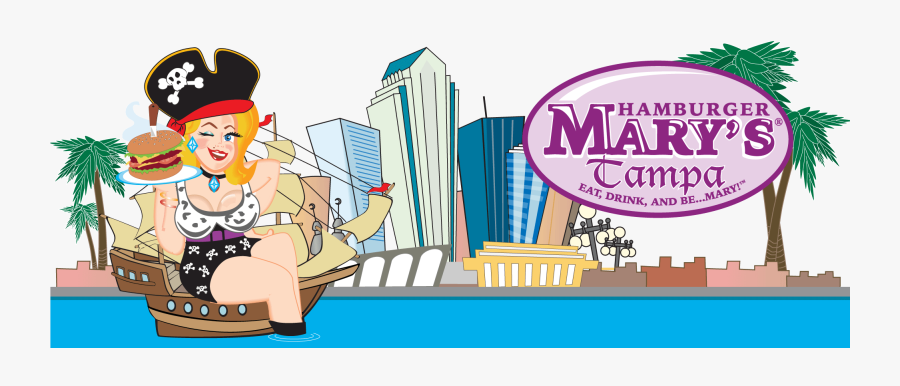 Man Eating Hamburger - Hamburger Mary's Ybor City Tampa, Transparent Clipart