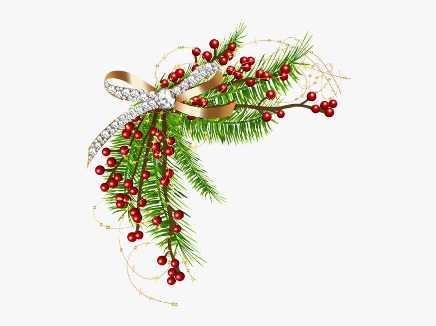 Christmas Illustration, Christmas Clipart, Winter Christmas - Transparent Background Christmas Border, Transparent Clipart
