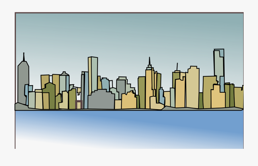 Melbourne City Skyline Silhouette, Transparent Clipart