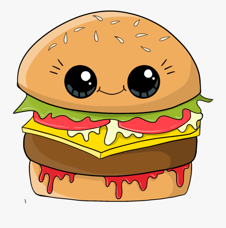 #cute #hamburger #burger #schattig #love - Hamburger, Transparent Clipart