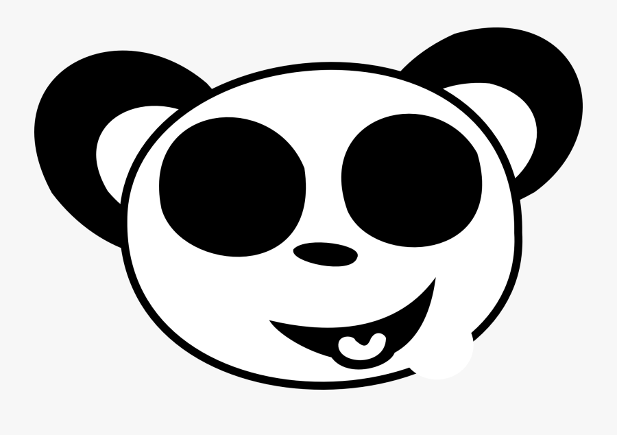 Smiley Face Clipart Black And White - Panda Black And White Face, Transparent Clipart