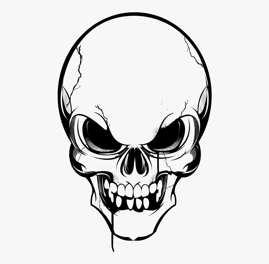 Skull Sticker Tete De Mort Adhesive Skeleton - Skull Black And White Png is...