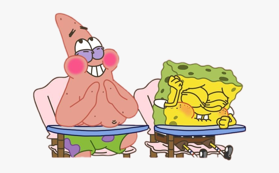#laughing #laugh #laughter #spongebob #patrick #school - Spongebob And Patrick Cute, Transparent Clipart