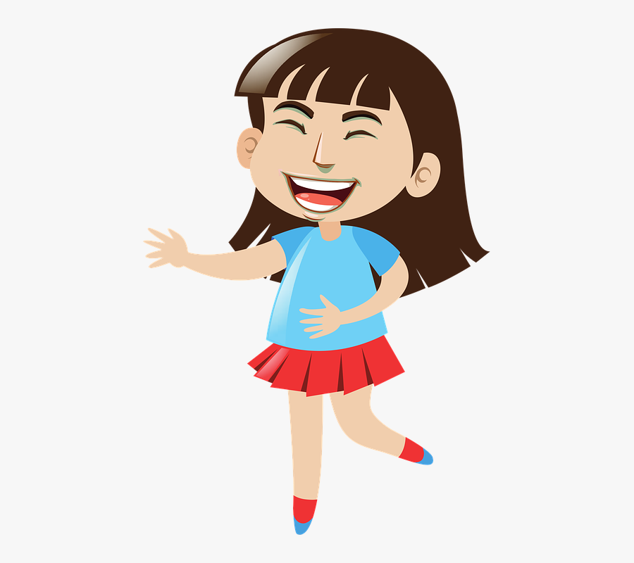 Beautiful Laughing Girl Cartoon Free Image On Pixabay - Girl With Board Cartoon, Transparent Clipart