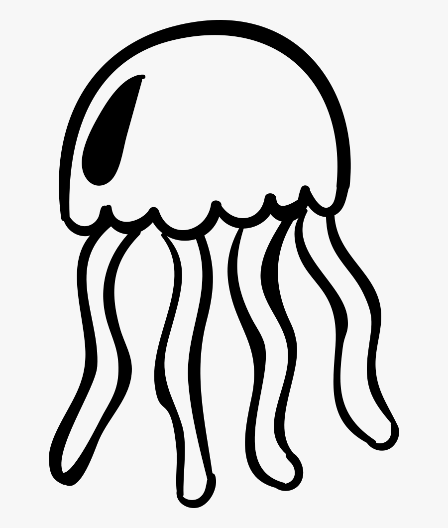 Jellyfish Svg Clipart Black - Jellyfish Clipart Black And White, Transparent Clipart