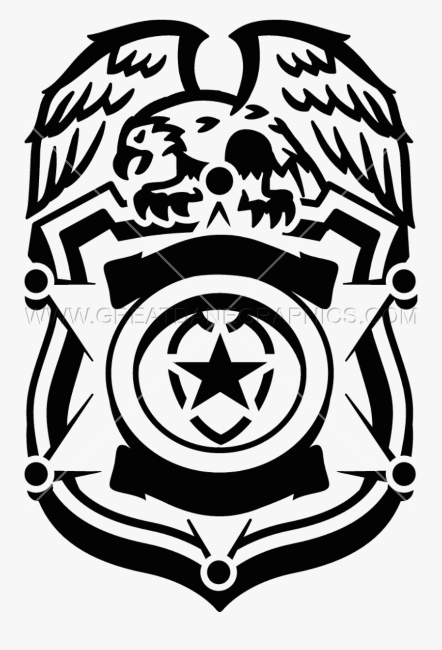 Production Ready Artwork For - Silk Screen Police Badge, Transparent Clipart