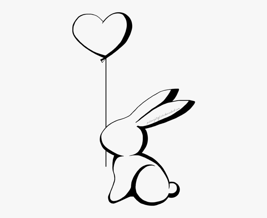 Cute Jellyfish Drawing - Bunny In Love Tattoo, Transparent Clipart
