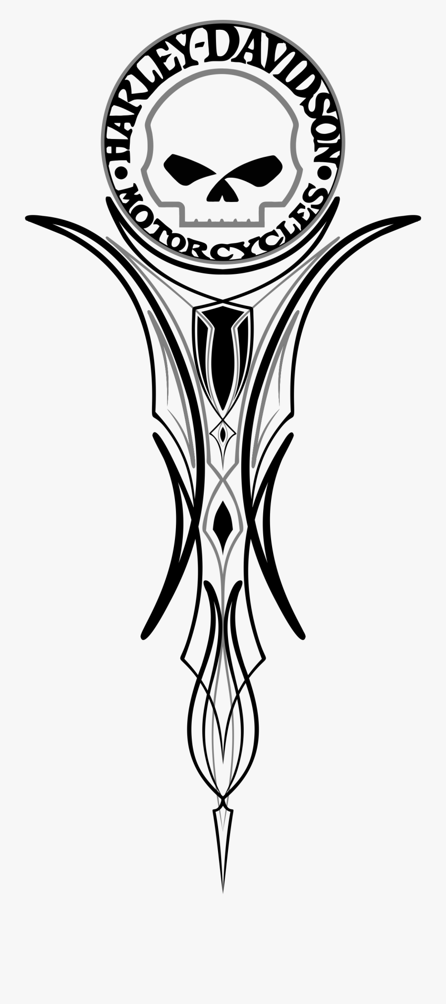 Skeleton Clipart Biker - Old School Harley Davidson Logo, Transparent Clipart