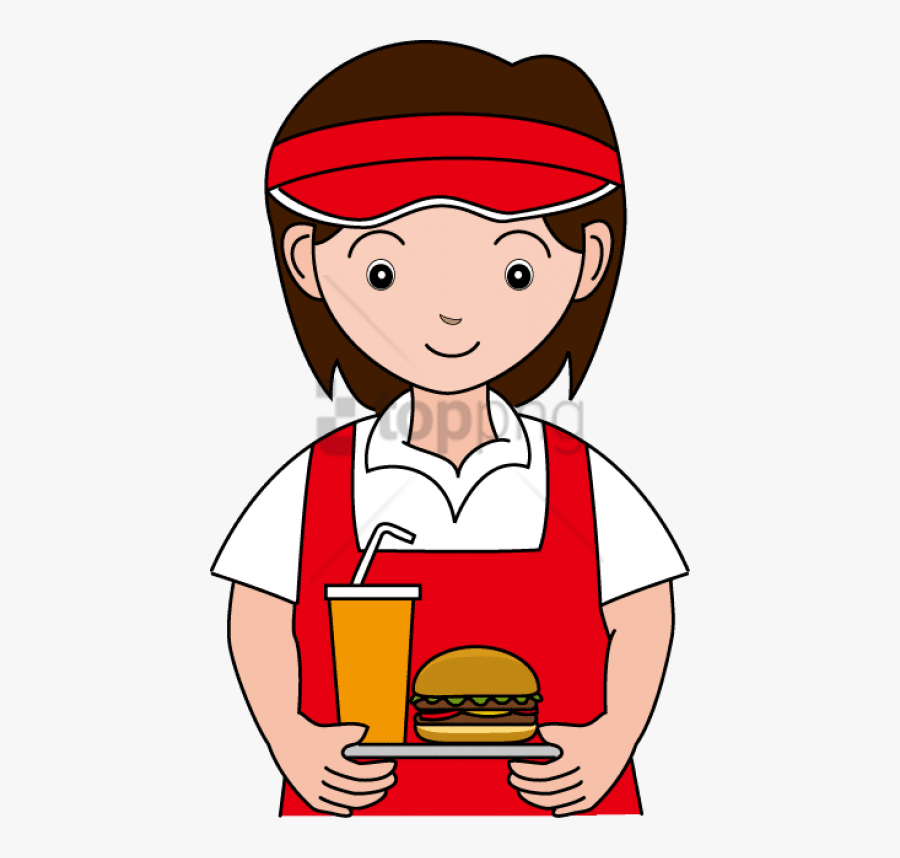 Fast Food Worker Clipart , Transparent Cartoons - Fast Food Employee Clipart, Transparent Clipart