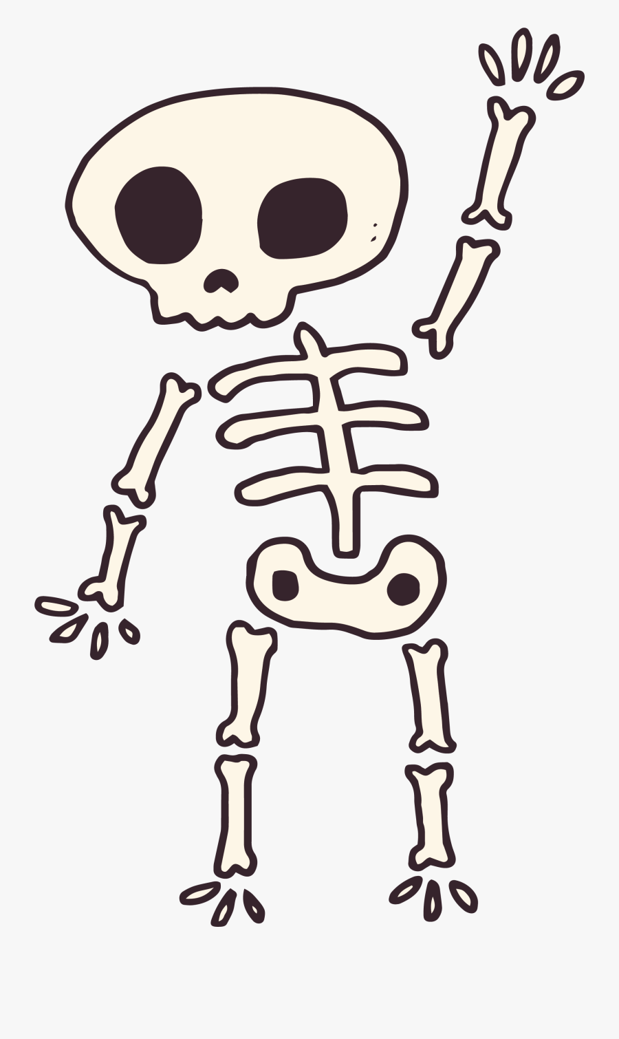 Clip Art Skeleton Cartoon - Transparent Background Skeleton Cartoon, Transparent Clipart