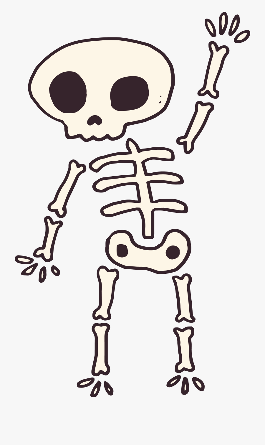 Clip Art Skeleton Cartoon - Transparent Background Skeleton Cartoon ...