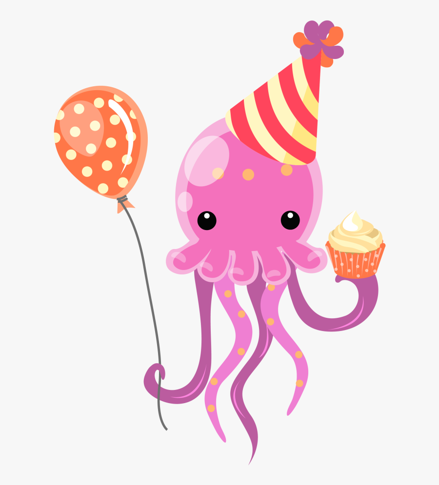 Jellyfish Clipart Cartoon - Cartoon Happy Birthday Jellyfish, Transparent Clipart