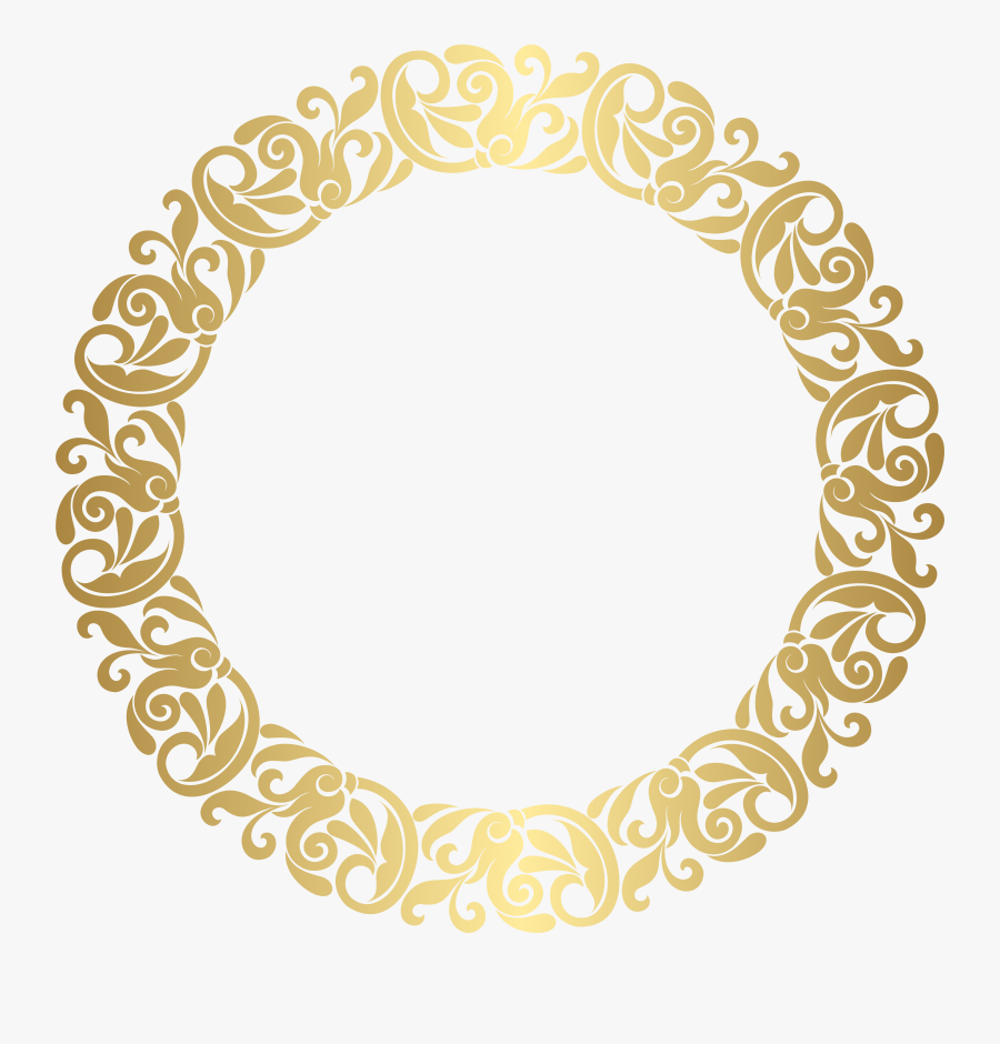 Flourish Clipart Christmas - Border Gold Circle Design Png, Transparent Clipart