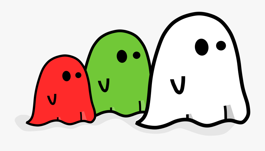 Red Green And White Ghosts, Transparent Clipart