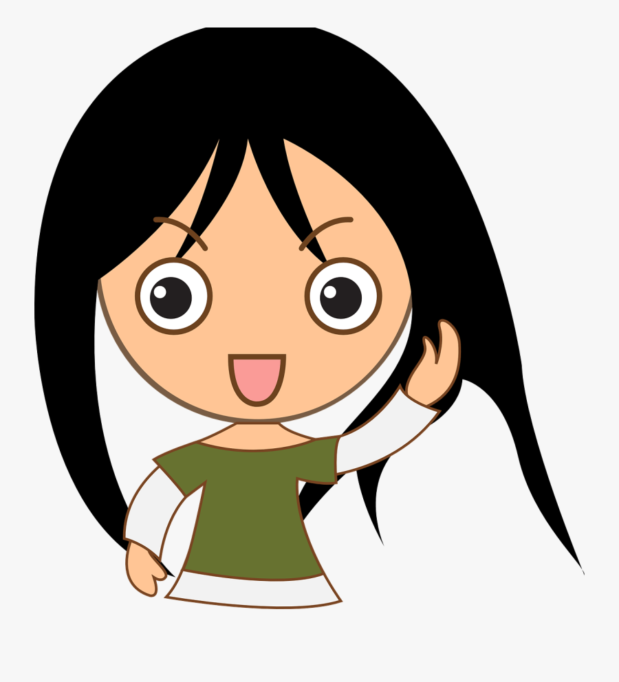 Girl, Happy, Laughing, Cartoon, Anime, Young, Female - Png Format Girl Cartoon Png, Transparent Clipart
