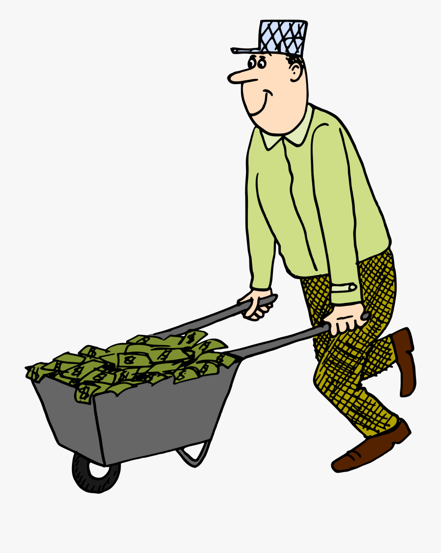 Gardener Clipart Man - Clipart Of Man With Wheelbarrow, Transparent Clipart