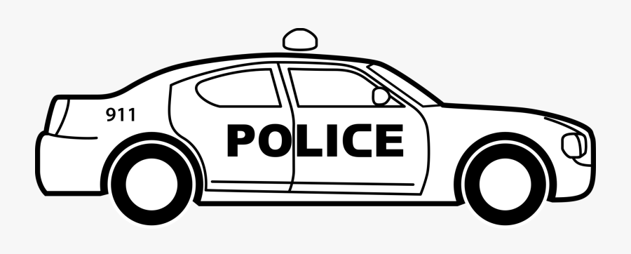 Police Car Line Art, Transparent Clipart
