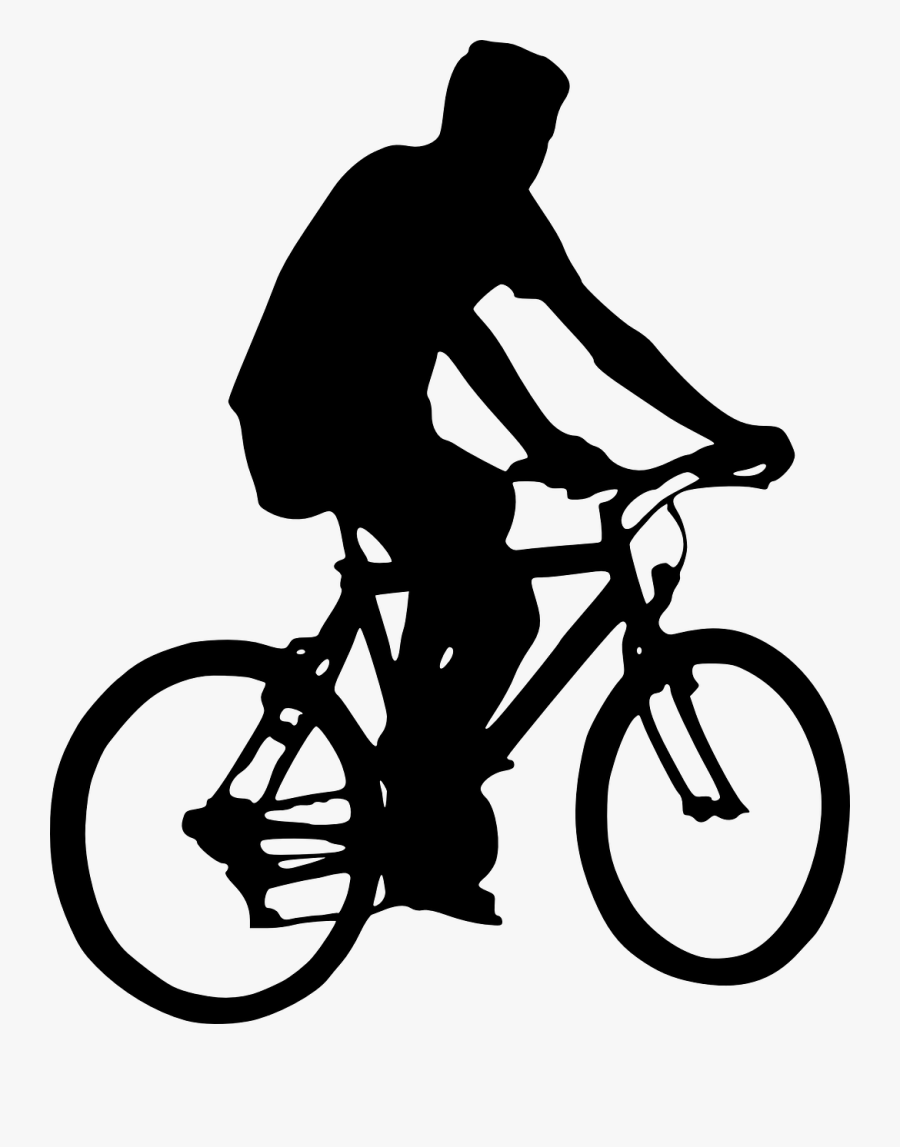 Bicyclist Silhouette - People Cycling Silhouette, Transparent Clipart