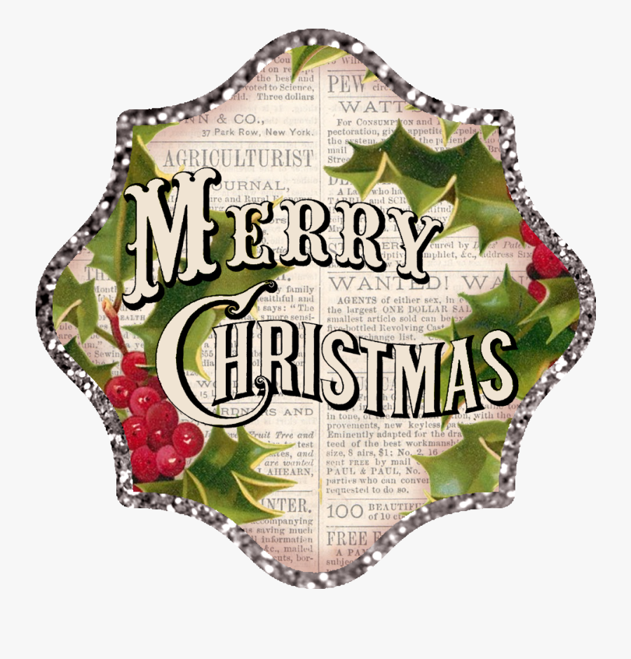 Download Transparent Vintage Merry - Merry Christmas Vintage Clipart, Transparent Clipart